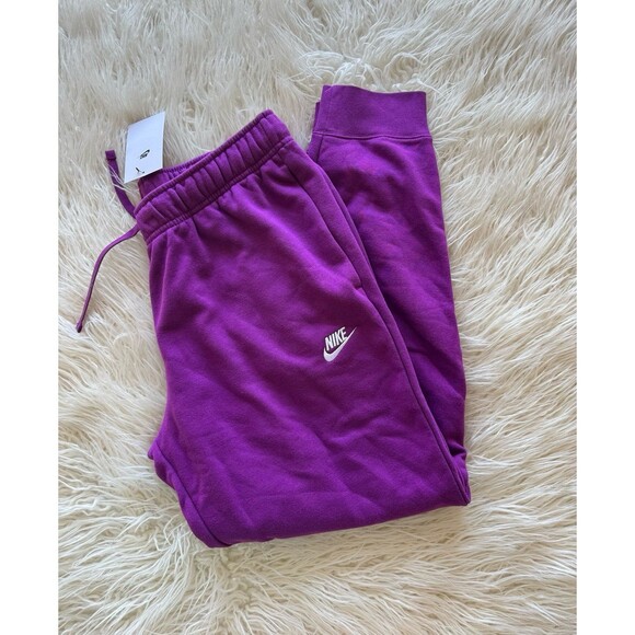 Nike Club Fleece Mid-Rise Oversized Sweatpants Hot Fuchsia Size Large - Picture 1 of 10